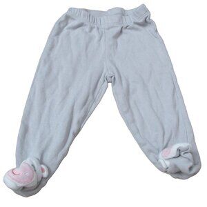 Carters Pull On Footed Sweatpants Infant Girls Size 6M Gray Cow Elastic Joggers